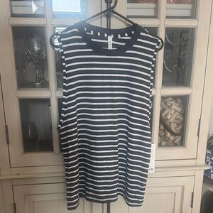 Graphite and White Striped Lululemon All Yours Tank